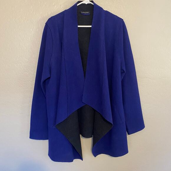 Eileen Fisher Merino Wool Open Front Cardigan Blue Womens Size Large XL298 - Picture 1 of 4